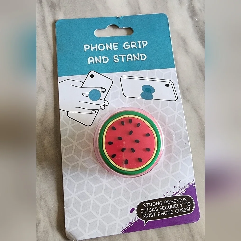 Watermelon Phone Grip and Stand - Red and Green Phobe Socket New